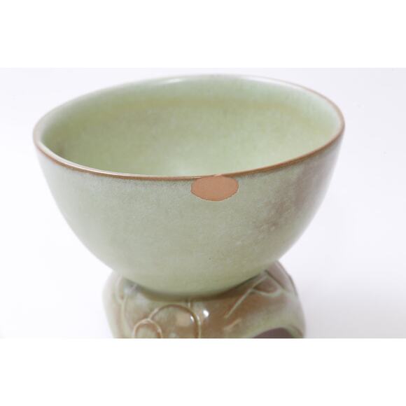 Francoma, Bowl, green, Pottery, Ceramic, Kitchen, Home, Interior, Decor, 5" - Picture 3 of 4